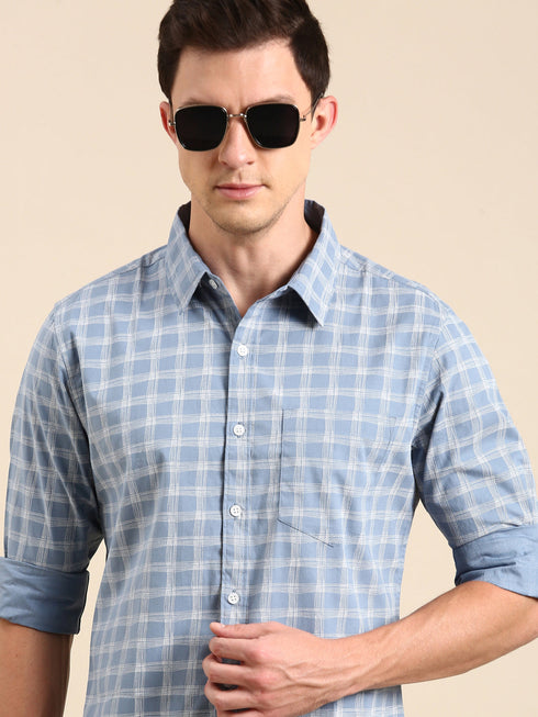 Blue Checks Full Sleeves Shirt